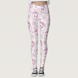 Kawaii Pumpkins, Ghosts & Flowers Leggings
