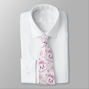 Kawaii Pumpkins, Ghosts & Flowers Tie
