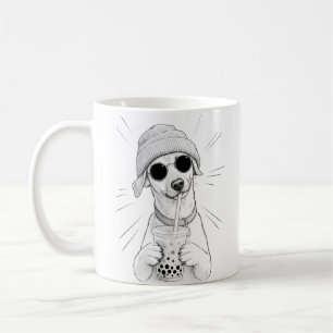 Kawaii Puppy Boba Tea Illustration Coffee Mug