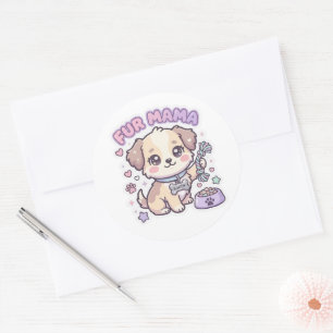 Kawaii Puppy Fur Mama Pastel Dog Sticker