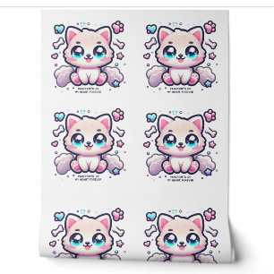 Kawaii Puppy Pawprints on My Heart, Forever Wallpaper