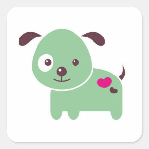 Kawaii puppy square sticker