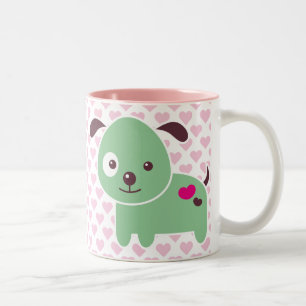 Kawaii puppy Two-Tone coffee mug