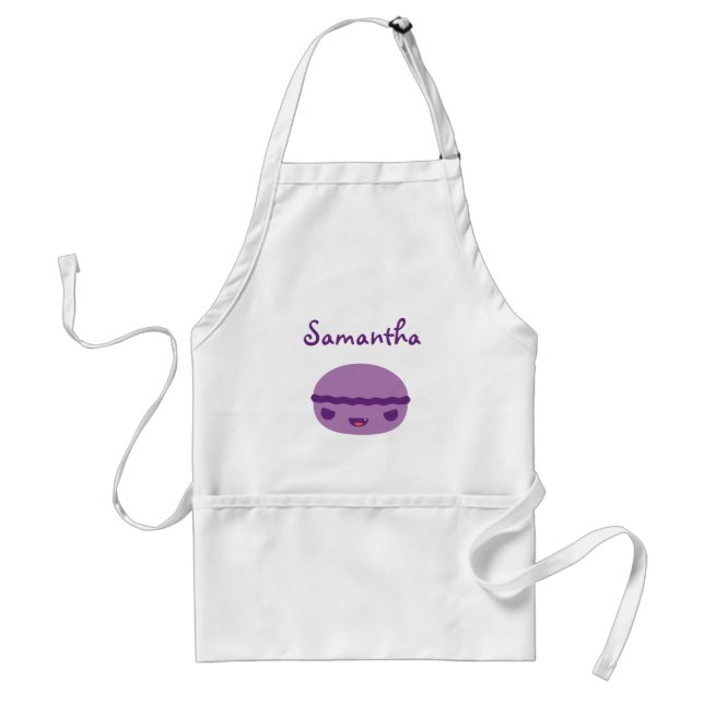 Kawaii purple evil Macaron Standard Apron (Front)
