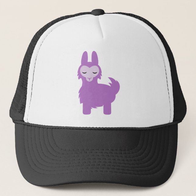 Kawaii Purple Llama Trucker Hat (Front)