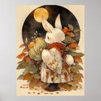 Kawaii Rabbit Girl Hang Out Mid-Autumn Festival