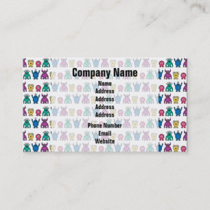 Kawaii Rainbow Alien Monsters Pattern Business Card