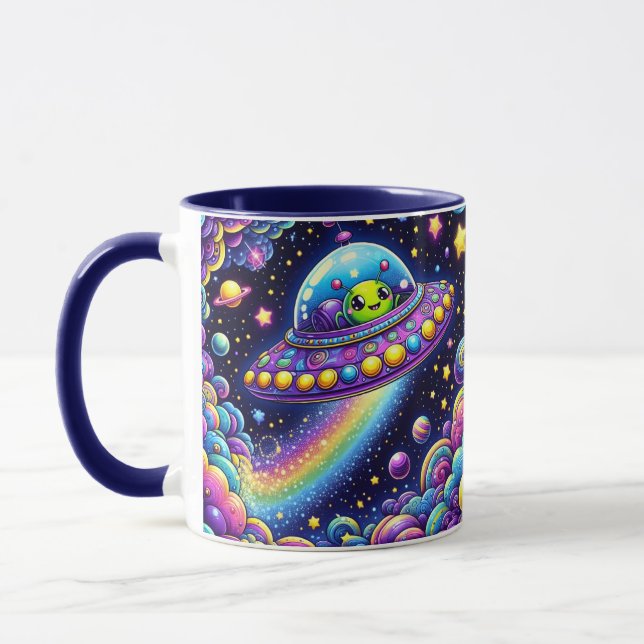 Kawaii Rainbow Alien Mug (Left)