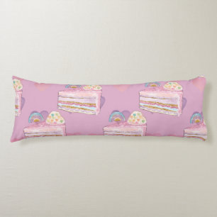 Kawaii Rainbow Cake Pattern – Pastel Purple Body Pillow