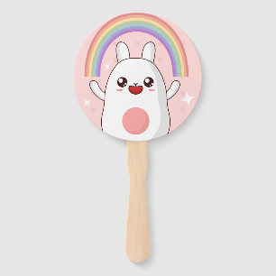 Kawaii rainbow clipart hand fan