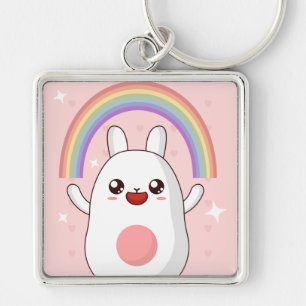 Kawaii rainbow clipart keychain