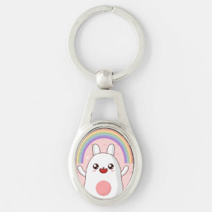 Kawaii rainbow clipart keychain