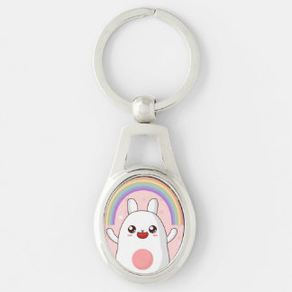 Kawaii rainbow clipart keychain