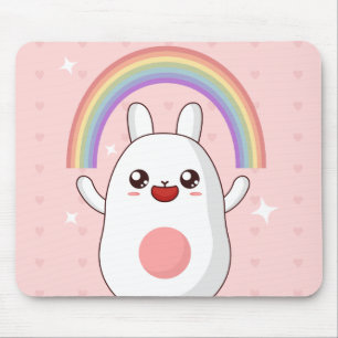 Kawaii rainbow clipart mouse pad