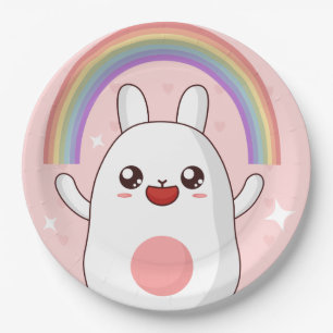 Kawaii rainbow clipart paper plate