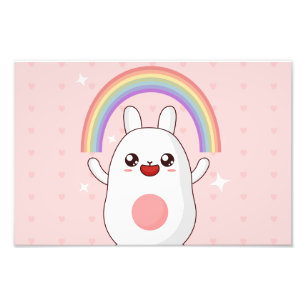 Kawaii rainbow clipart photo print