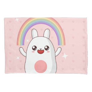 Kawaii rainbow clipart pillowcase