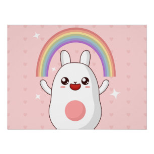Kawaii rainbow clipart poster