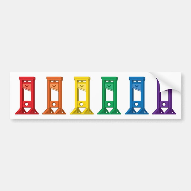 Kawaii Rainbow Guillotine Pride Bumper Sticker (Front)
