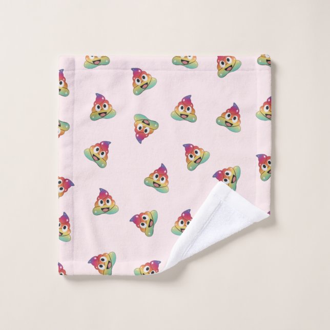 kawaii Rainbow licorn poop emoji magique poop (Gant de toilette)