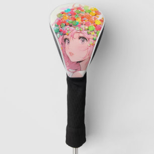 Kawaii Rainbow Pastel Candy Mushroom Anime Girl Golf Head Cover