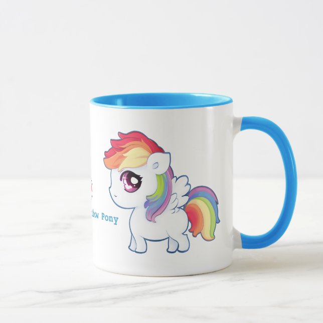 Kawaii rainbow pony - Personalized Mug (Right)