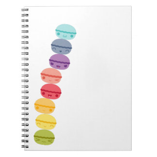 Kawaii Rainbow stacked Macarons Notebook