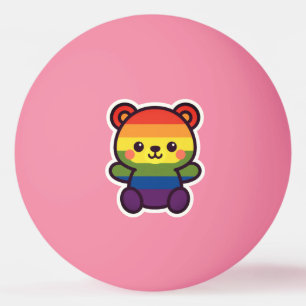 Kawaii Rainbow Teddy – A Cute LGBTQ+ Pride Plush Ping Pong Ball