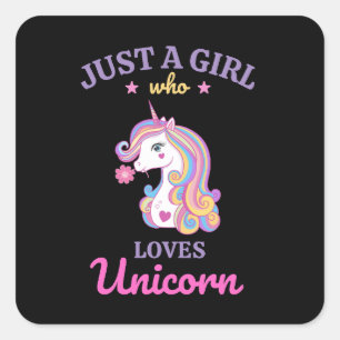 Kawaii Rainbow Unicorn Magical Colorful        Square Sticker