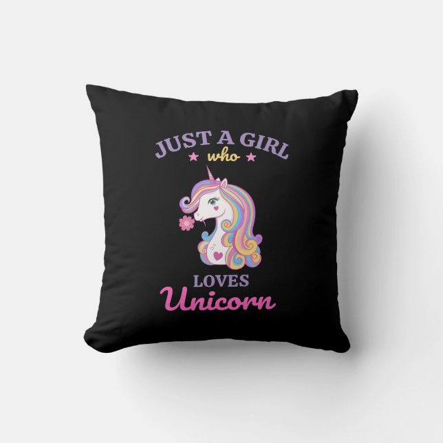 Kawaii Rainbow Unicorn Magical Colourful         Throw Pillow (Front)