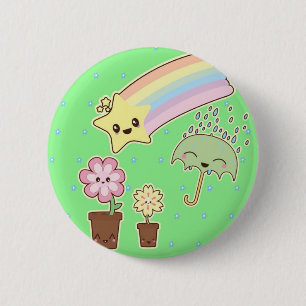 Kawaii rainbow weather pattern so cute 2 inch round button