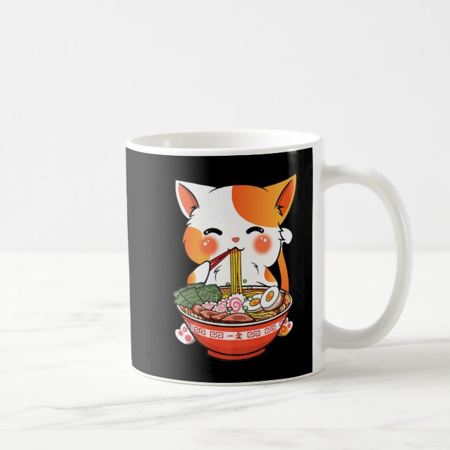 Kawaii Ramen Cat Anime Japanese Food Girls Officia Coffee Mug (Right)