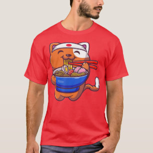 Kawaii Ramen Cat Anime Japanese Food Girls Teenage T-Shirt