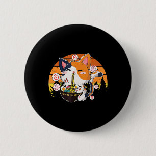 Kawaii Ramen Cat Anime Japanese Neko Noodle Fun Vi 2 Inch Round Button