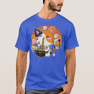 Kawaii Ramen Cat Anime Japanese Neko Noodle Funny T-Shirt