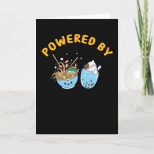 Kawaii Ramen & Cat Design Powered Ramen and Cat Card