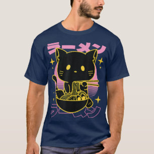 Kawaii Ramen Cat Otaku Anime Manga  T-Shirt