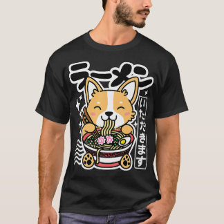 Kawaii Ramen Cute Dog Corgi Japanese Noodles Lets  T-Shirt