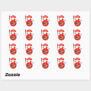 KAWAII RAMEN LOVER HAPPY FOOD STYLE SQUARE STICKER