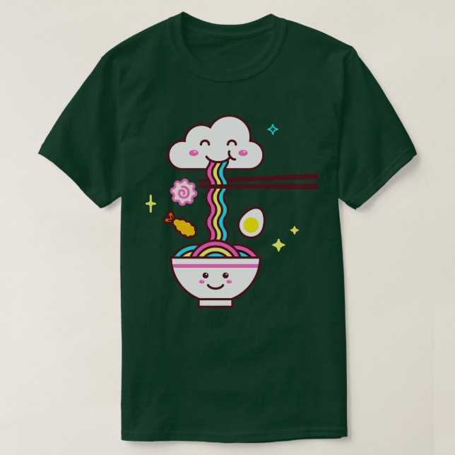 Kawaii Ramen Rainbow T-Shirt (Design Front)
