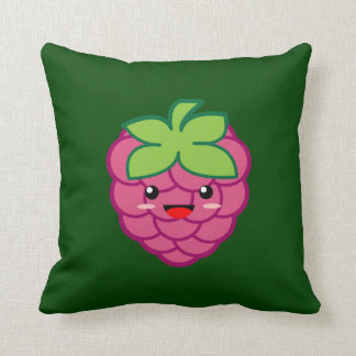 Kawaii Raspberry Throw Pillow