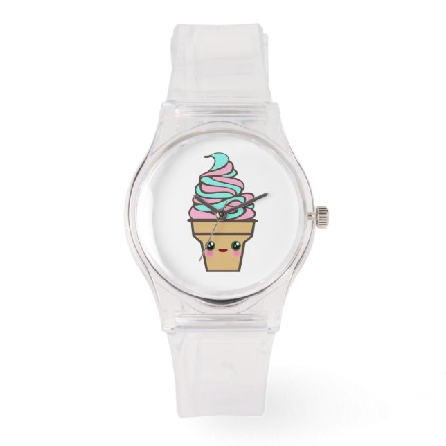 Kawaii Rave Ice Cream Cartoon Watch (Front)