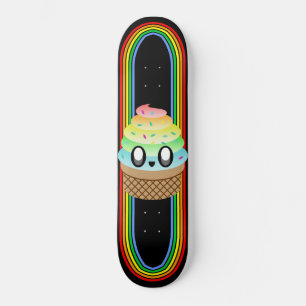Kawaii Rave Ice Cream Cone Skateboard