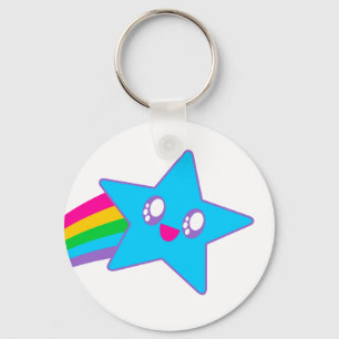 Kawaii Rave Neon Star Rainbow Keychain