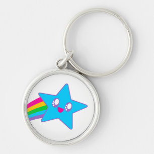 Kawaii Rave Neon Star Rainbow Keychain