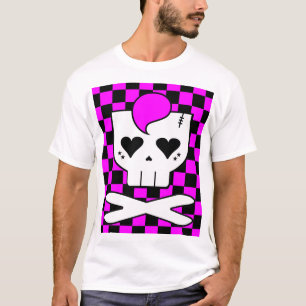 Kawaii Rave Skull Chequerboard T-Shirt
