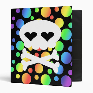 Kawaii Rave Skull Dots Binder