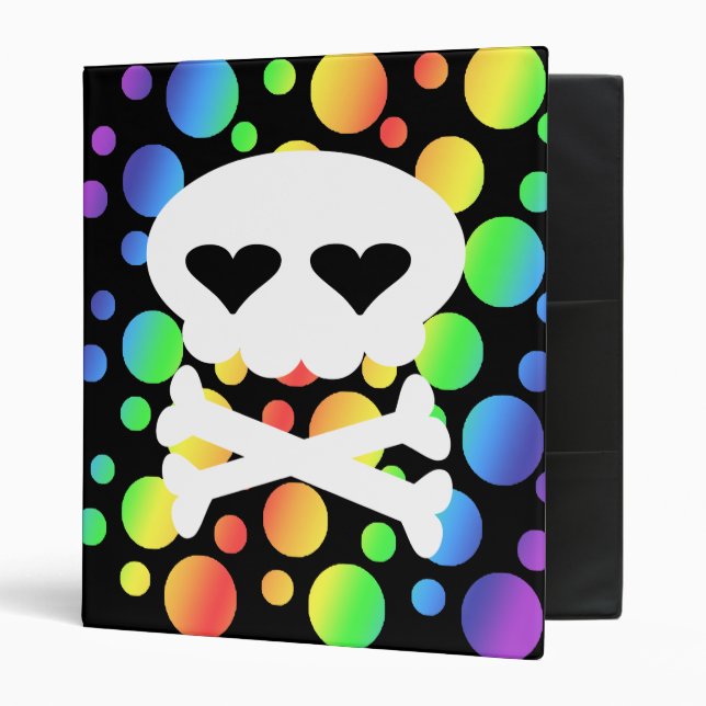Kawaii Rave Skull Dots Binder (Front/Inside)