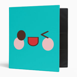Kawaii Rave Winky Face Binder