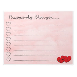 Kawaii reasons i love you cute message  notepad